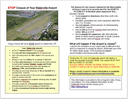 Stop Closure of Airport pamphlet