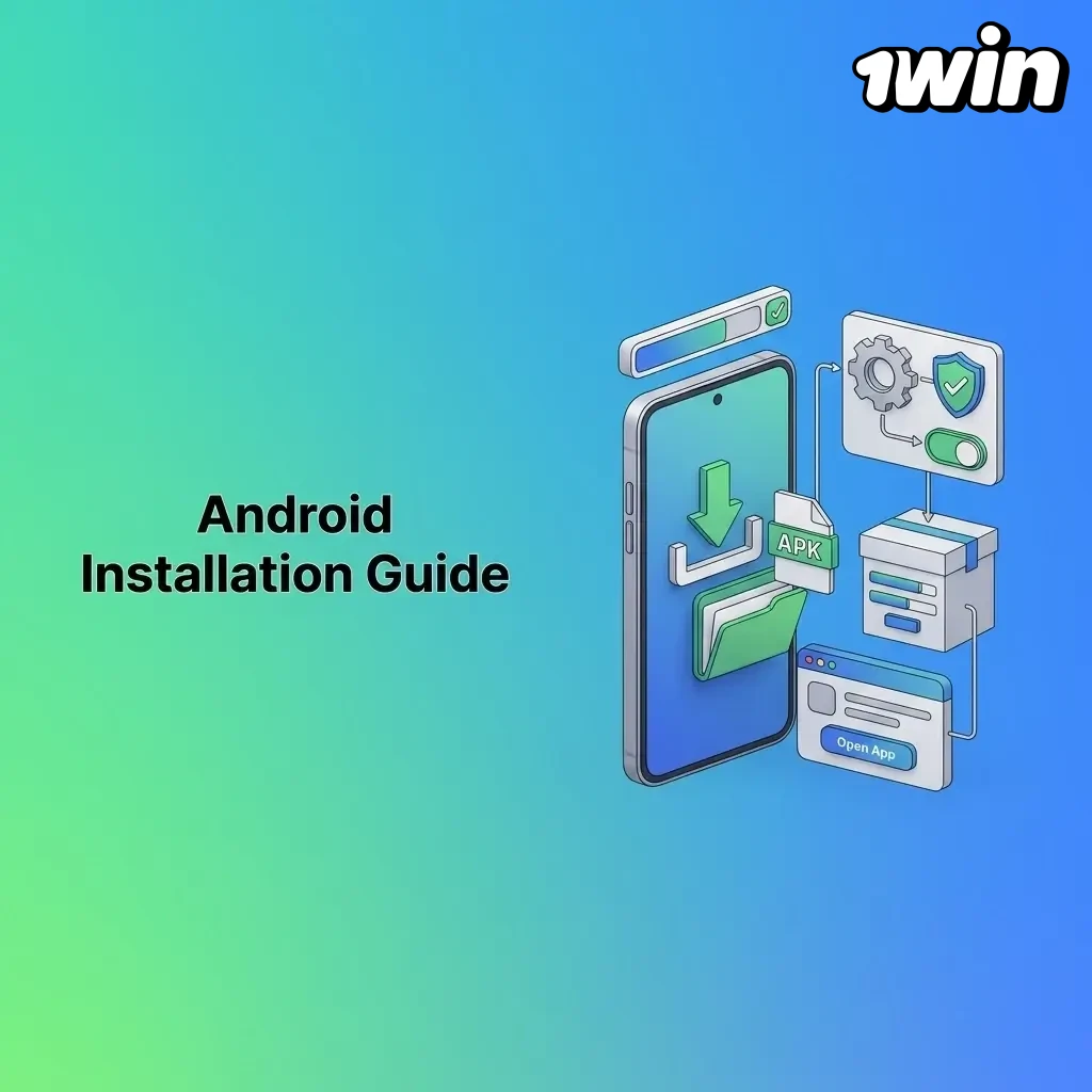 Step-by-step Android installation guide for 1win app APK download, enabling unknown sources and setup on device