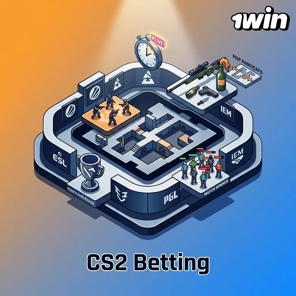 CS2 betting markets on 1win covering ESL Pro League, BLAST Premier, IEM Katowice, PGL and FACEIT Major tournaments