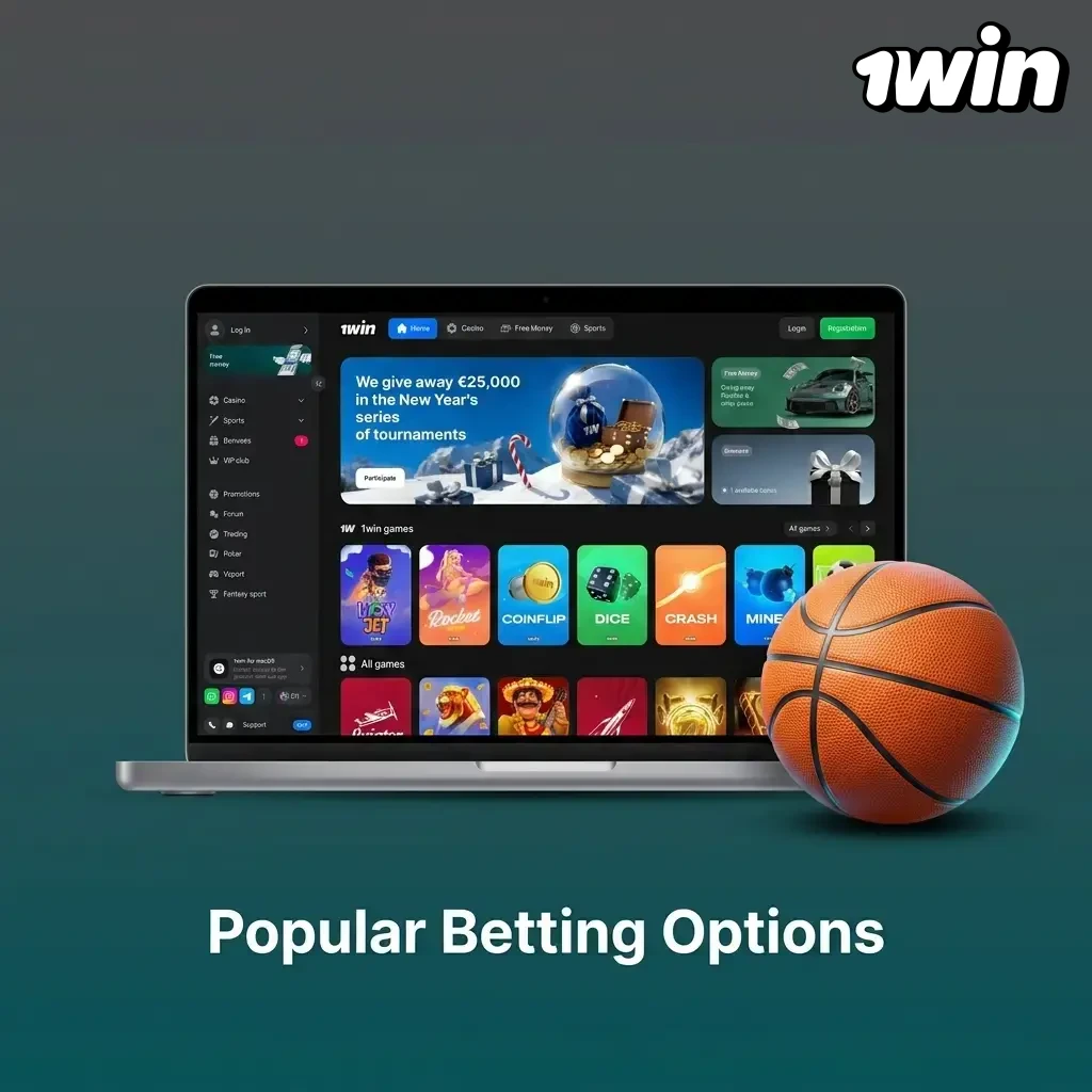 1win betting options including live betting, pre-game lines, and accumulator bets for Canadian sports and esports players
