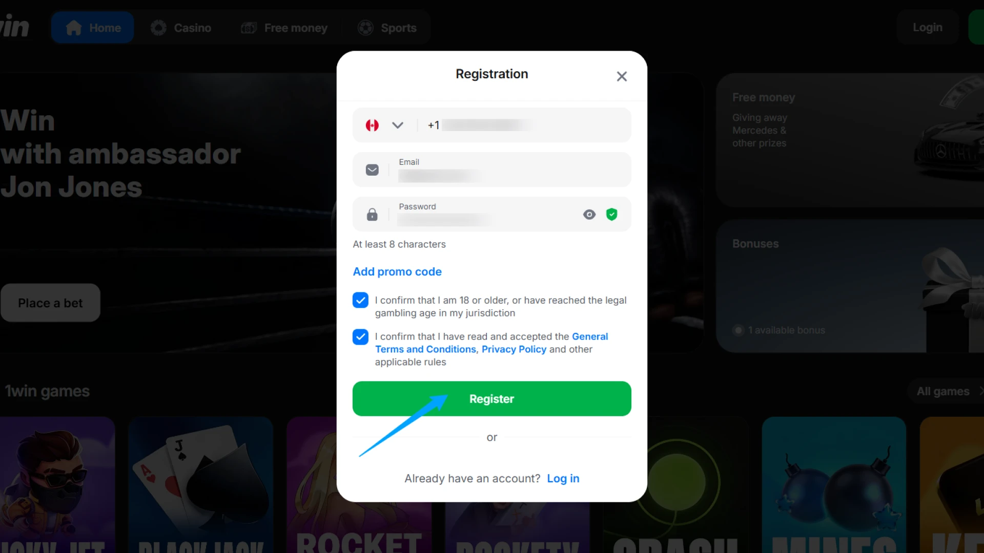 Complete your 1win Registration to secure the new player Bonus.