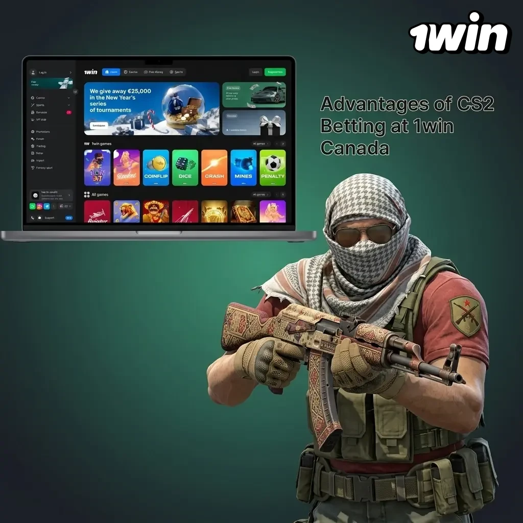 1win Canada CS2 betting advantages including welcome bonus, competitive odds, mobile app, and 24/7 support