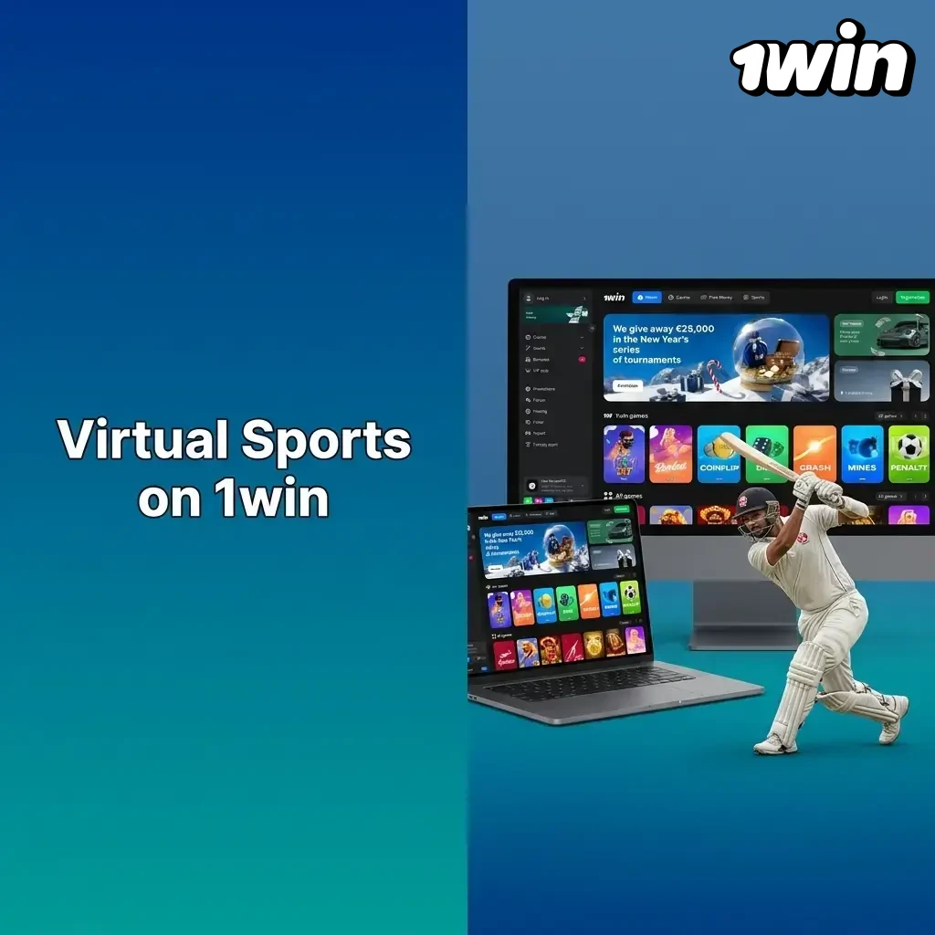 1win virtual sports lobby showing football, horse racing, basketball, tennis, and greyhound racing options for Canadian players