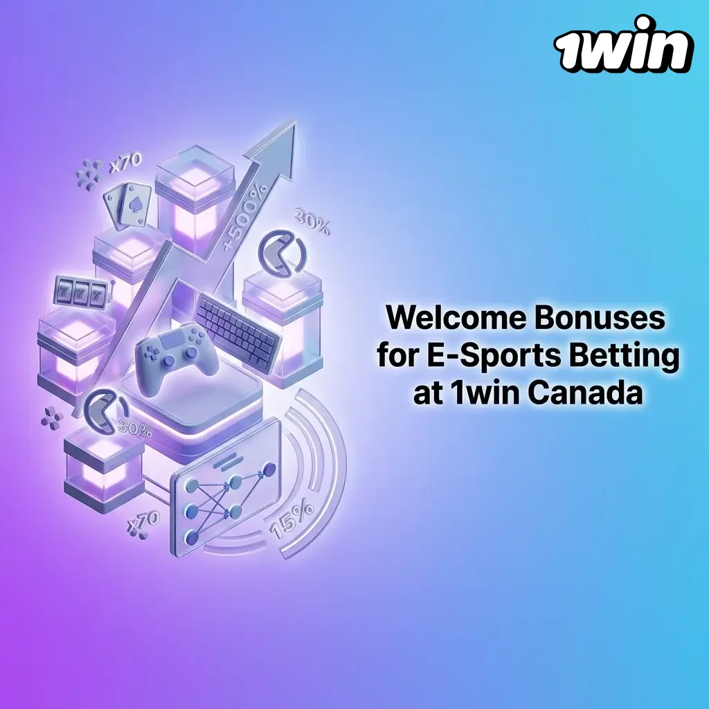 1win Canada welcome bonus for esports betting offering up to CAD 3,000 across four deposits at 500%